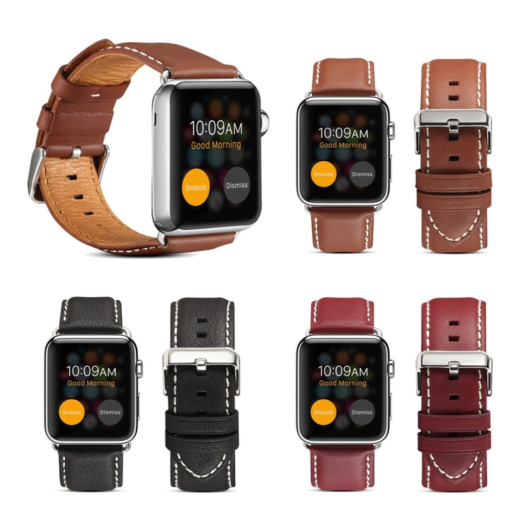 Denior Environmental Luxury Car Watch Leather Watch Band for Apple Watch Ultra 49mm&Watch Ultra 2 49mm / Series 10 46mm / 9&8&7 45mm / SE 3&SE 2&6&SE&5&4 44mm / 3&2&1 42mm(Brown) - Watch Bands by Denior | Online Shopping UK | buy2fix