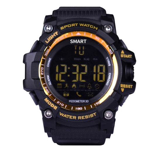 EX16 1.12 Inch FSTN LCD Full Angle Screen Display Sport Smart Watch, IP67 Waterproof, Support Pedometer / Stopwatch / Alarm / Notification Remind / Call Notify / Camera Remote Control / Calories Burned, Compatible with Android and iOS Phones(Gold) - Smart Watches by buy2fix | Online Shopping UK | buy2fix