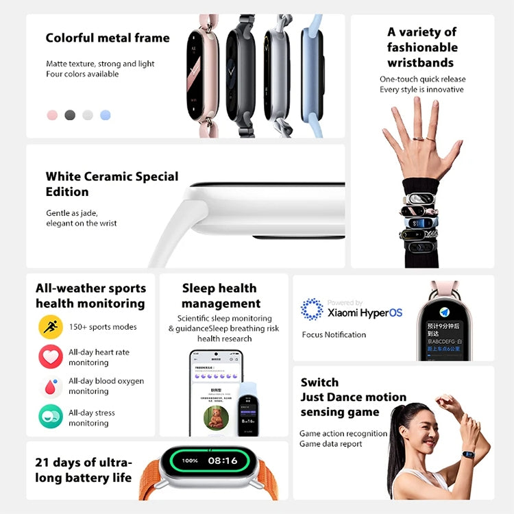 Original Xiaomi Smart Band 9 1.62 inch AMOLED Screen 5ATM Waterproof Smart Watch, Support Blood Oxygen / Heart Rate Monitor (Black) - Wearable Devices by Xiaomi | Online Shopping UK | buy2fix