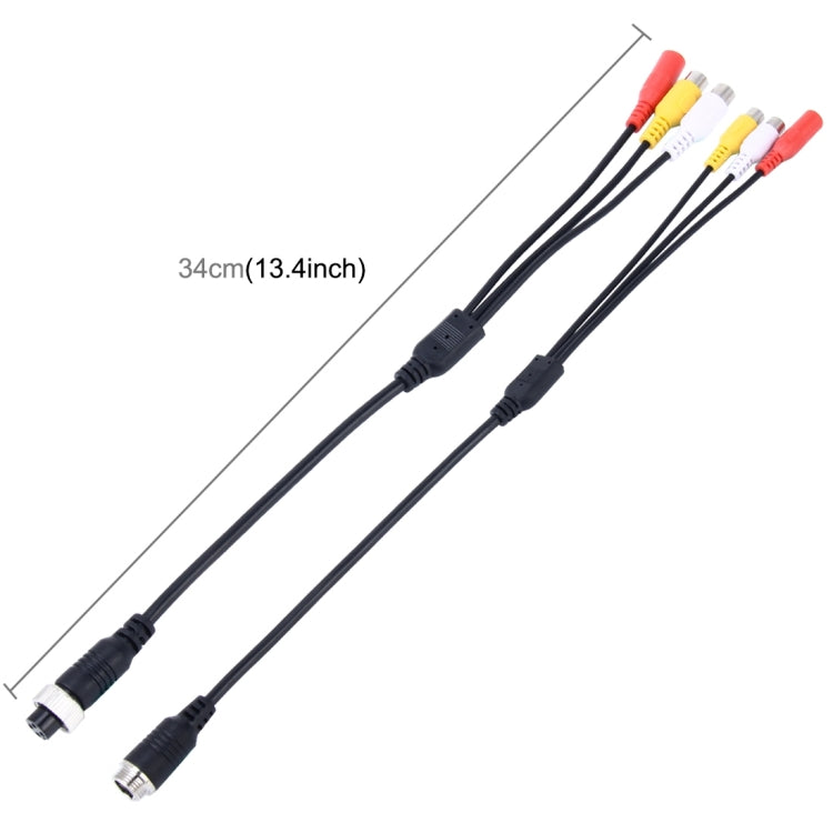 2 PCS 1 in 3 Ways Car Auto Monitor Camera DVR Male and Female 4 Pin Video Power Extension Cable Cord, Length: 34cm - DIY Cables by buy2fix | Online Shopping UK | buy2fix