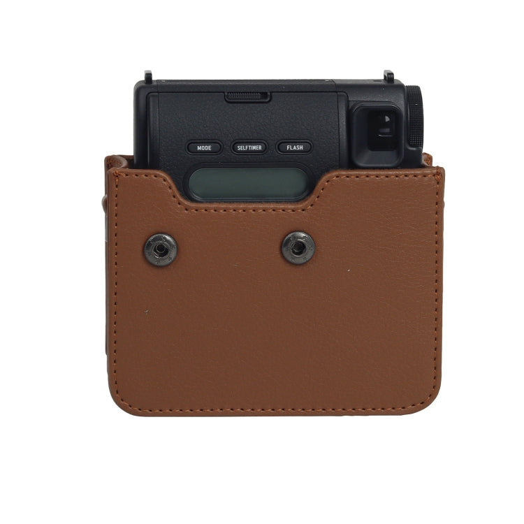 For Fujifilm Instax mini 99 Full Body Camera PU Leather Case Bag with Strap (Brown) - Leather Bag by buy2fix | Online Shopping UK | buy2fix