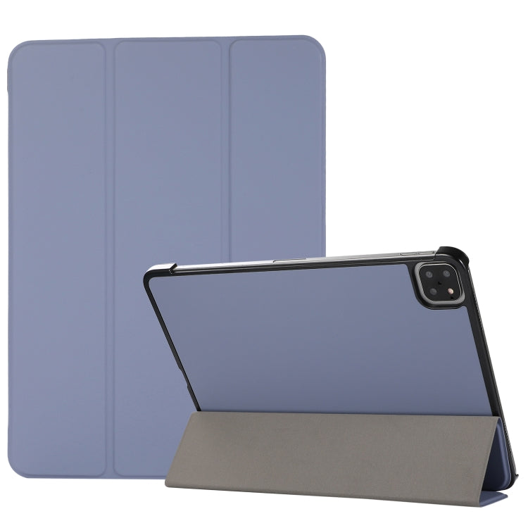 3-folding Skin Texture Horizontal Flip TPU + PU Leather Case with Holder For iPad Air 11 2024 / 2022 / 2020 10.9 (Lavender Grey) - iPad Air (2022) / (2020) 10.9 Cases by buy2fix | Online Shopping UK | buy2fix