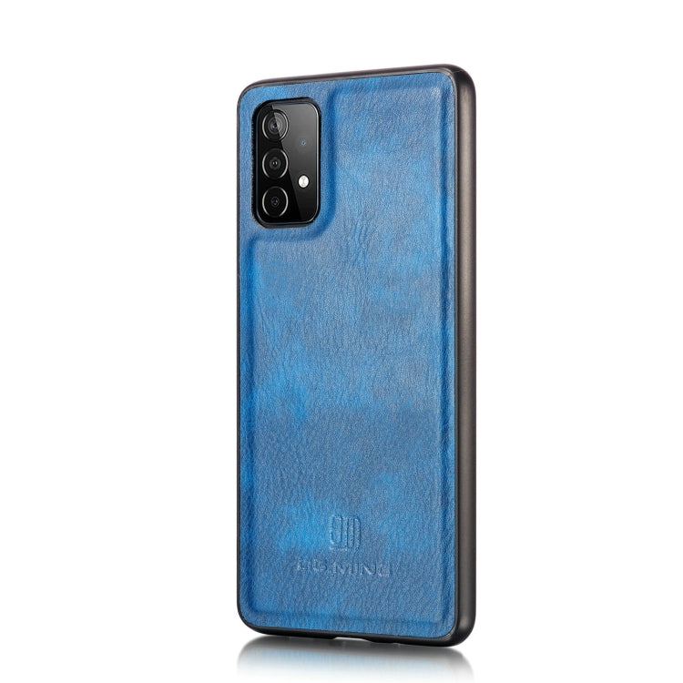 For Samsung Galaxy A52 5G / 4G DG.MING Crazy Horse Texture Flip Detachable Magnetic Leather Case with Holder & Card Slots & Wallet(Blue) - Galaxy Phone Cases by DG.MING | Online Shopping UK | buy2fix