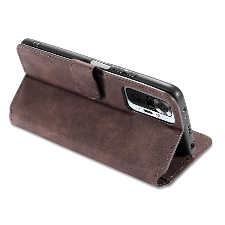 For Xiaomi Redmi Note 10 Pro DG.MING Retro Oil Side Horizontal Flip Leather Case with Holder & Card Slots & Wallet(Coffee) - Xiaomi Cases by DG.MING | Online Shopping UK | buy2fix