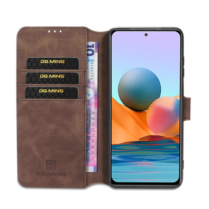 For Xiaomi Redmi Note 10 Pro DG.MING Retro Oil Side Horizontal Flip Leather Case with Holder & Card Slots & Wallet(Coffee) - Xiaomi Cases by DG.MING | Online Shopping UK | buy2fix