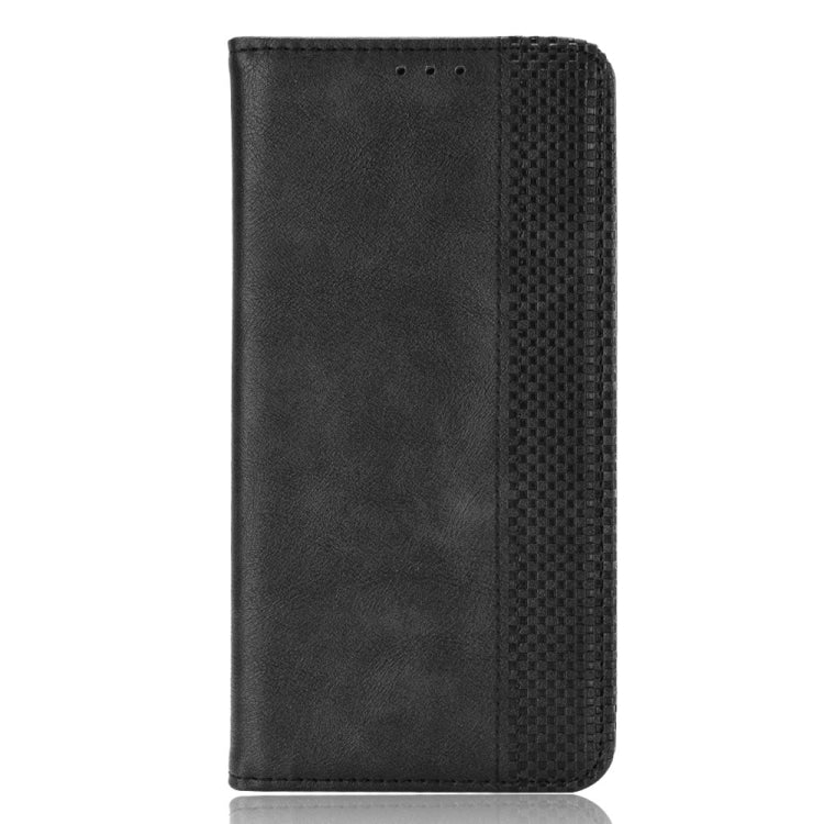 For Blackview A70 (2021) Magnetic Buckle Retro Crazy Horse Texture Horizontal Flip Leather Case with Holder & Card Slots & Photo Frame(Black) - More Brand by buy2fix | Online Shopping UK | buy2fix