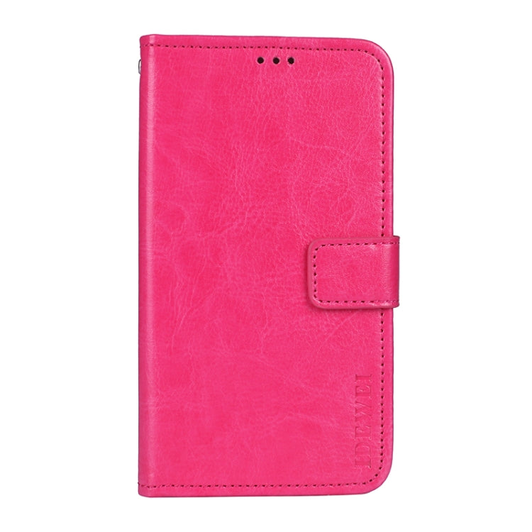 For Blackview A90 idewei Crazy Horse Texture Horizontal Flip Leather Case with Holder & Card Slots & Wallet(Rose Red) - More Brand by idewei | Online Shopping UK | buy2fix