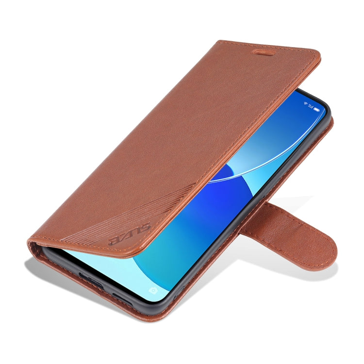 For OPPO Reno6 / Reno6 Pro 5G AZNS Sheepskin Texture Horizontal Flip Leather Case with Holder & Card Slots & Wallet(Brown) - OPPO Cases by AZNS | Online Shopping UK | buy2fix