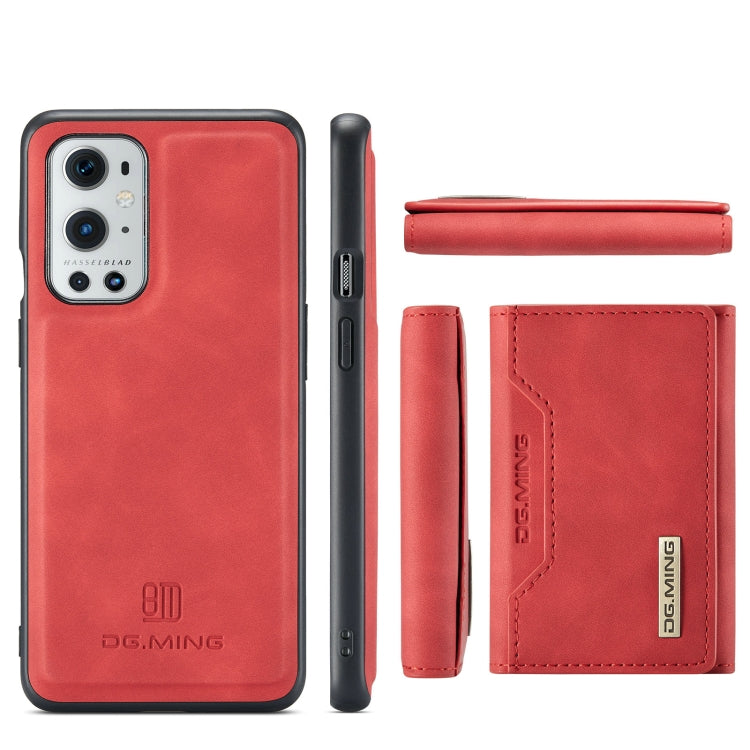 For OnePlus 9 Pro DG.MING M2 Series 3-Fold Multi Card Bag Back Cover Shockproof Case with Wallet & Holder Function(Red) - OnePlus Cases by DG.MING | Online Shopping UK | buy2fix