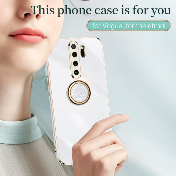 For Xiaomi Redmi Note 8 Pro XINLI Straight 6D Plating Gold Edge TPU Shockproof Case with Ring Holder(Mint Green) - Xiaomi Cases by XINLI | Online Shopping UK | buy2fix