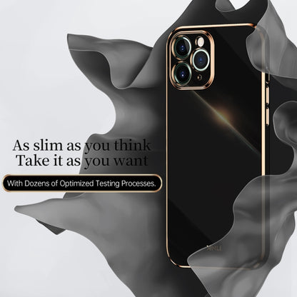 For iPhone 11 Pro Max XINLI Straight 6D Plating Gold Edge TPU Shockproof Case (Hawthorn Red) - iPhone 11 Pro Max Cases by XINLI | Online Shopping UK | buy2fix