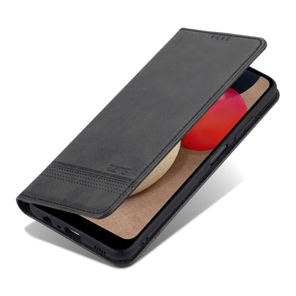 For Samsung Galaxy A03s 164mm AZNS Magnetic Calf Texture Horizontal Flip Leather Case with Card Slots & Holder & Wallet(Black) - Galaxy Phone Cases by AZNS | Online Shopping UK | buy2fix