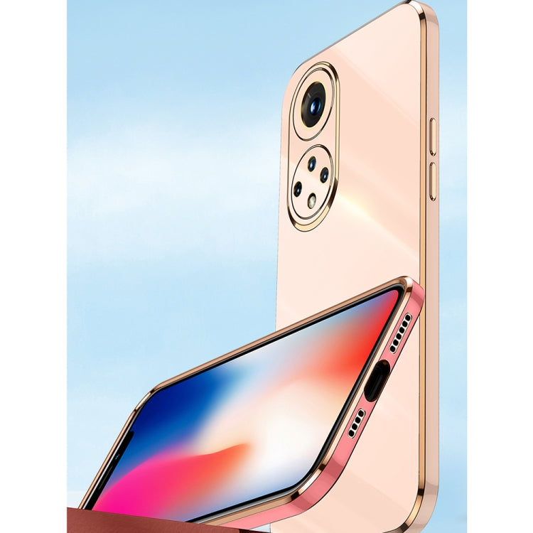 For Honor 50 XINLI Straight 6D Plating Gold Edge TPU Shockproof Case(Pink) - Honor Cases by XINLI | Online Shopping UK | buy2fix