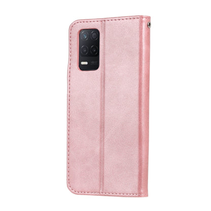 For OPPO Realme 8 5G / Realme V13 5G Fashion Calf Texture Zipper Horizontal Flip Leather Case with Stand & Card Slots & Wallet Function(Rose Gold) - Realme Cases by buy2fix | Online Shopping UK | buy2fix