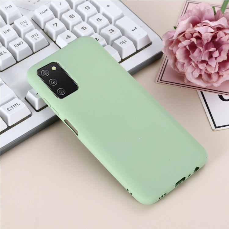 For Samsung Galaxy A03s (166.59mm) Pure Color Liquid Silicone Shockproof Full Coverage Case(Green) - Galaxy Phone Cases by buy2fix | Online Shopping UK | buy2fix