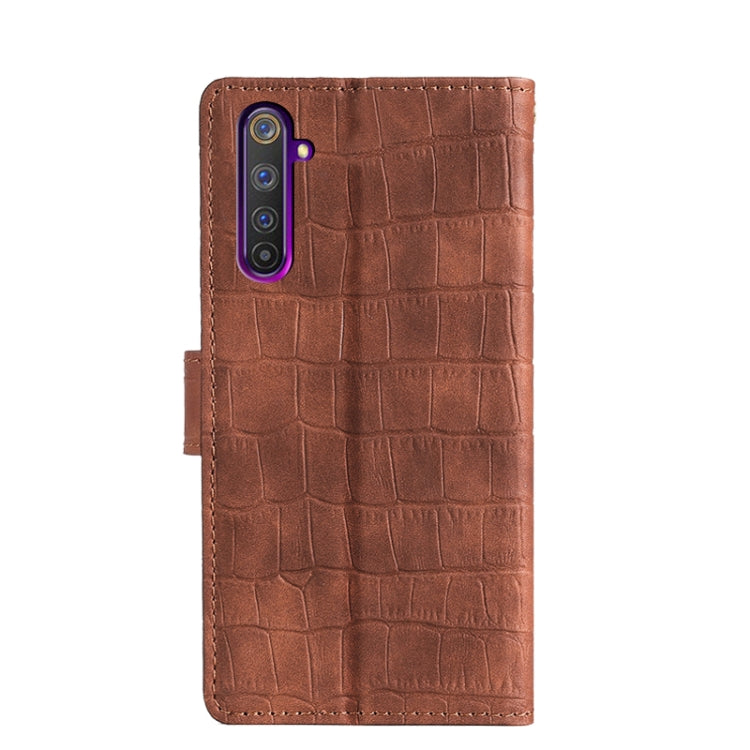 For OPPO Realme 6 Pro Skin Feel Crocodile Texture Magnetic Clasp Horizontal Flip PU Leather Case with Holder & Card Slots & Wallet(Brown) - Realme Cases by buy2fix | Online Shopping UK | buy2fix