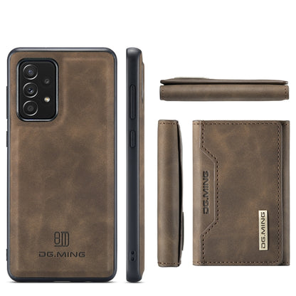 For Samsung Galaxy A52 5G / 4G DG.MING M2 Series 3-Fold Multi Card Bag + Back Cover Shockproof Case with Wallet & Holder Function(Coffee) - Galaxy Phone Cases by DG.MING | Online Shopping UK | buy2fix