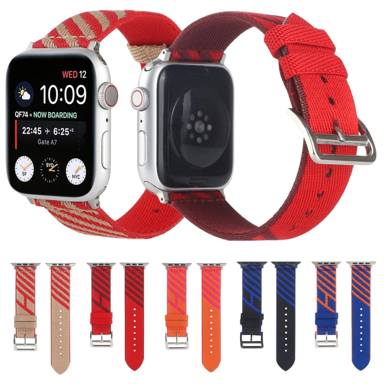 Nylon Single Loop Watch Band For Apple Watch Ultra 49mm&Watch Ultra 2 49mm / Series 9&8&7 45mm / SE 3&SE 2&6&SE&5&4 44mm / 3&2&1 42mm(Orange+Black) - Watch Bands by buy2fix | Online Shopping UK | buy2fix