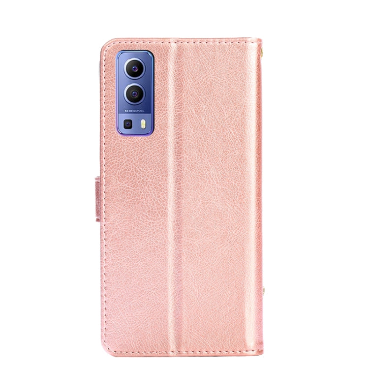 For vivo Y72 5G / iQOO Z3 Zipper Bag PU + TPU Horizontal Flip Leather Case with Holder & Card Slot & Wallet & Lanyard(Rose Gold) - vivo Cases by buy2fix | Online Shopping UK | buy2fix