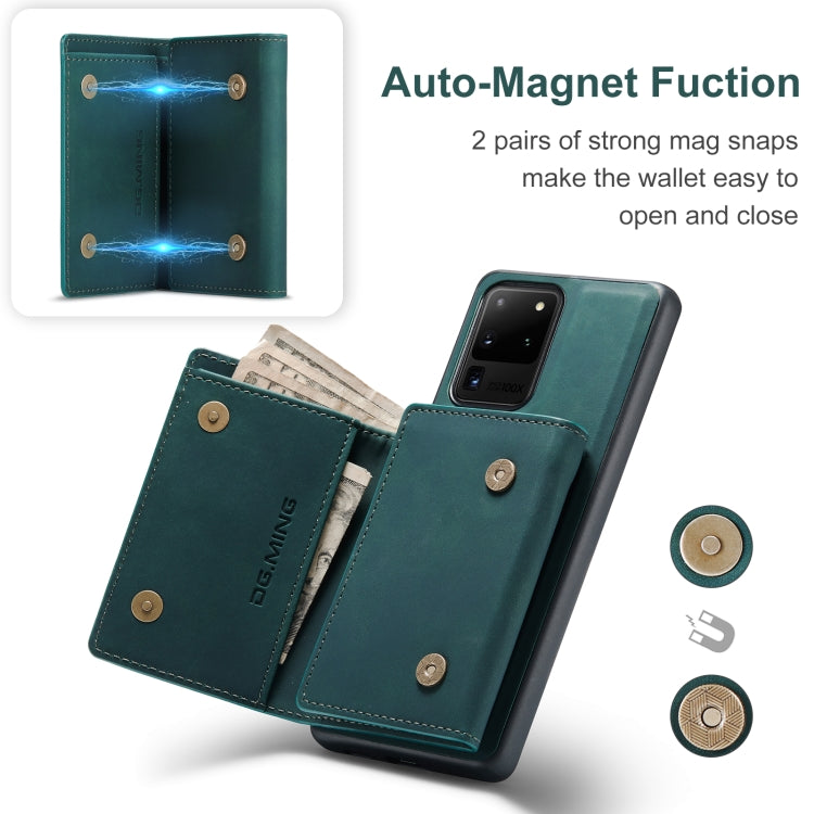 For Samsung Galaxy S20 Ultra DG.MING M1 Series 3-Fold Multi Card Wallet  Back Cover Shockproof Case with Holder Function(Green) - Galaxy Phone Cases by DG.MING | Online Shopping UK | buy2fix