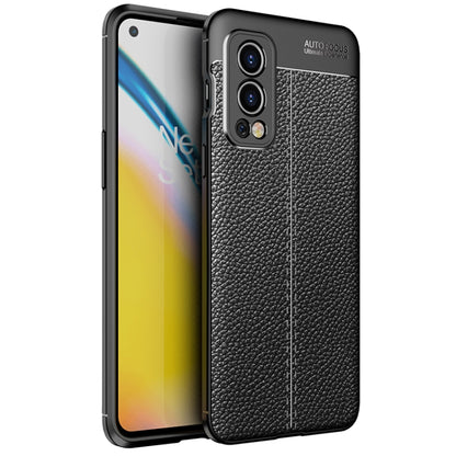 For OnePlus Nord 2 5G Litchi Texture TPU Shockproof Case(Black) - OnePlus Cases by buy2fix | Online Shopping UK | buy2fix