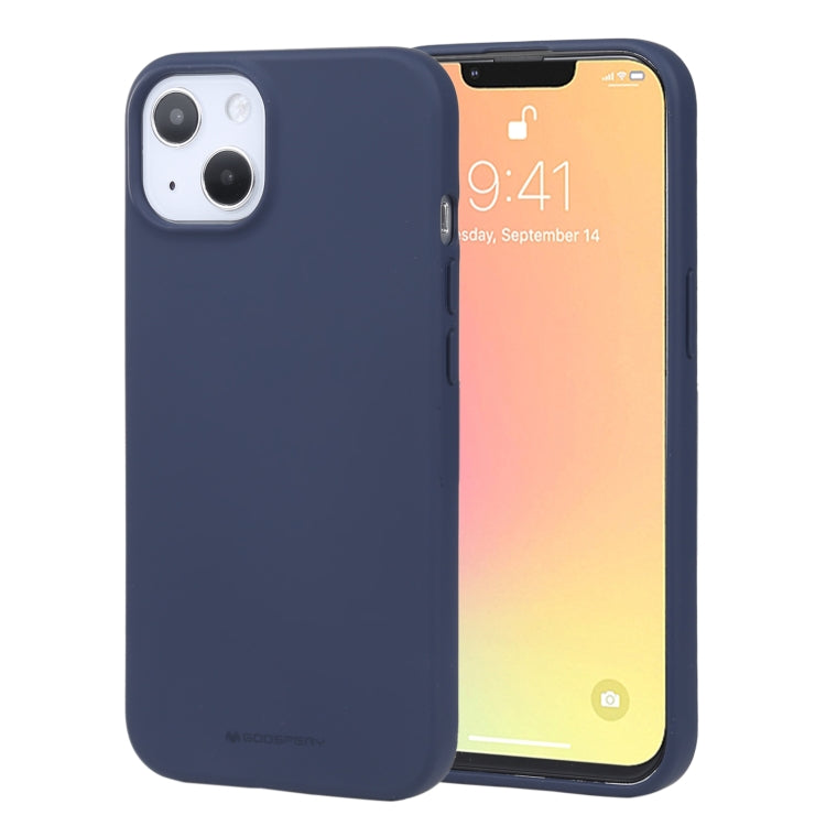 For iPhone 13 mini GOOSPERY SOFT FEELING Liquid TPU Shockproof Soft Case (Navy Blue) - iPhone 13 mini Cases by GOOSPERY | Online Shopping UK | buy2fix