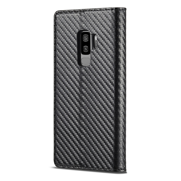 LC.IMEEKE Carbon Fiber PU + TPU Horizontal Flip Leather Case with Holder & Card Slot & Wallet For Samsung Galaxy S9(Vertical Black) - Galaxy Phone Cases by LC.IMEEKE | Online Shopping UK | buy2fix