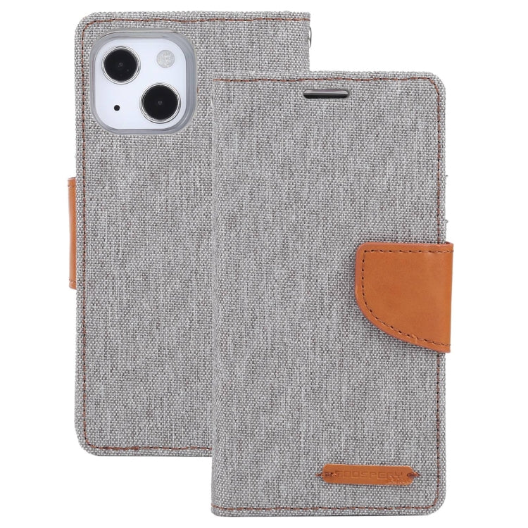 For iPhone 13 mini GOOSPERY CANVAS DIARY Canvas Texture Horizontal Flip PU Leather Case with Holder & Card Slots & Wallet (Grey) - iPhone 13 mini Cases by GOOSPERY | Online Shopping UK | buy2fix