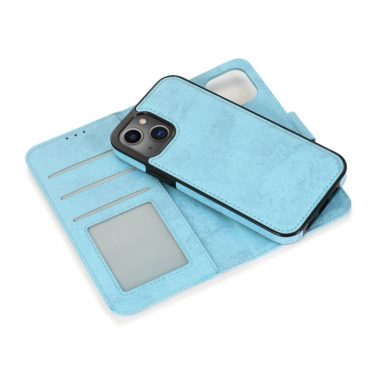 For iPhone 13 Pro Retro 2 in 1 Detachable Horizontal Flip Leather Case with Card Slots & Wallet (Blue) - iPhone 13 Pro Cases by buy2fix | Online Shopping UK | buy2fix