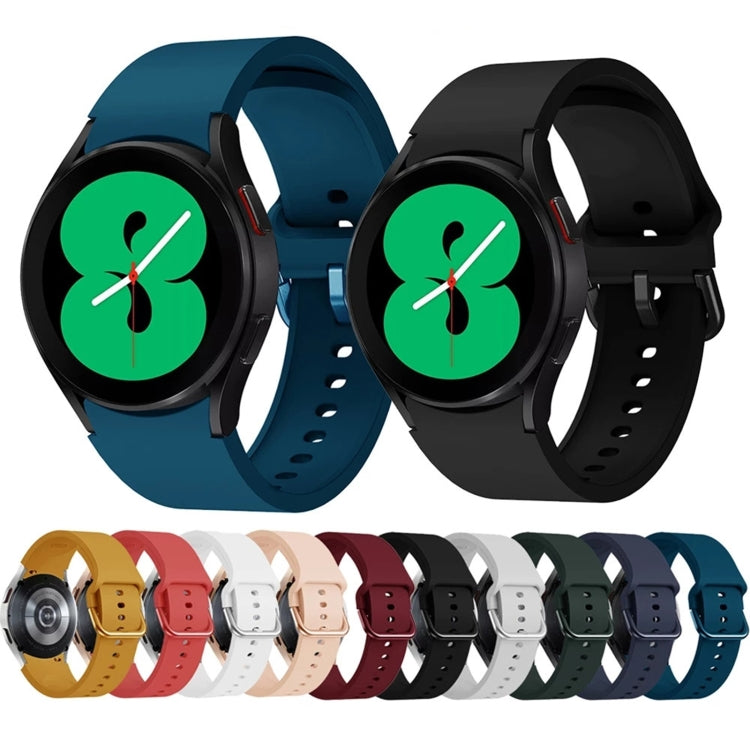 For Samsung Galaxy Watch4 Classic 42mm Universal Silicone Colorful Buckle Watch Band(Green) - Watch Bands by buy2fix | Online Shopping UK | buy2fix