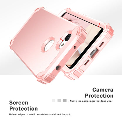 For Google Pixel 3a XL 3 in 1 Shockproof PC + Silicone Protective Case(Rose Gold) - Google Cases by buy2fix | Online Shopping UK | buy2fix