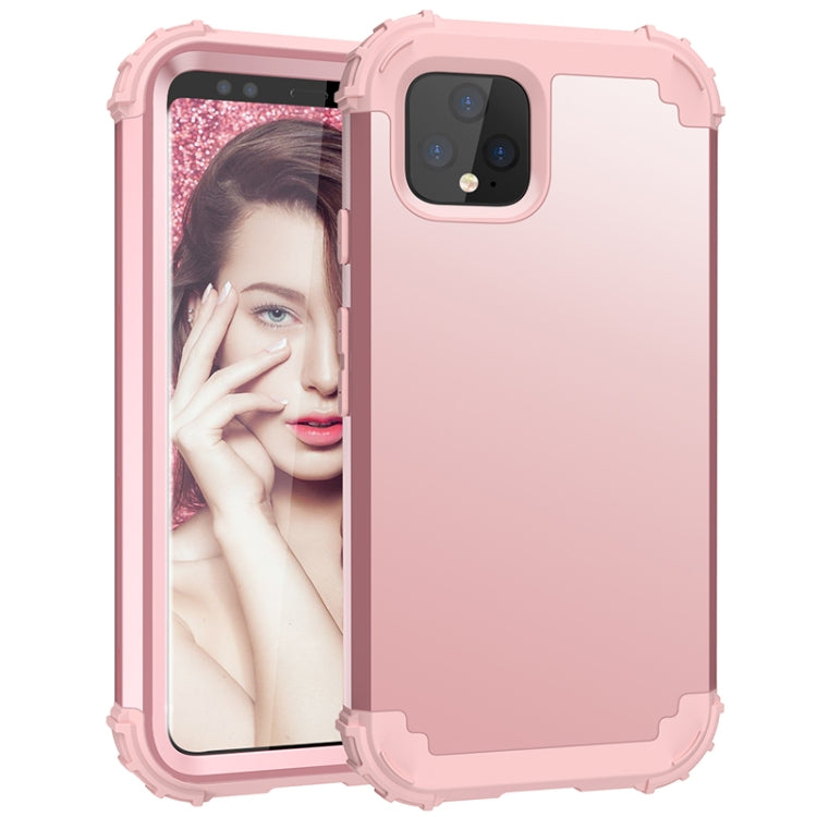 For Google Pixel 4 3 in 1 Shockproof PC + Silicone Protective Case(Rose Gold) - Google Cases by buy2fix | Online Shopping UK | buy2fix