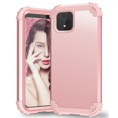 For Google Pixel 4 3 in 1 Shockproof PC + Silicone Protective Case(Rose Gold) - Google Cases by buy2fix | Online Shopping UK | buy2fix