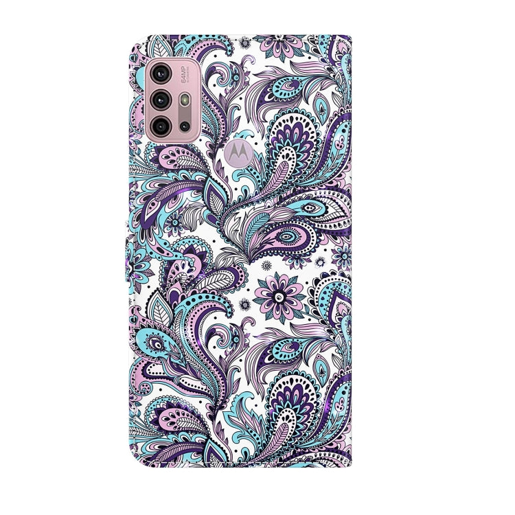 For Motorola Moto G30/G10/G20 3D Painting Pattern Horizontal Flip TPU + PU Leather Case with Holder & Card Slots & Wallet(Swirl Pattern) - Motorola Cases by buy2fix | Online Shopping UK | buy2fix