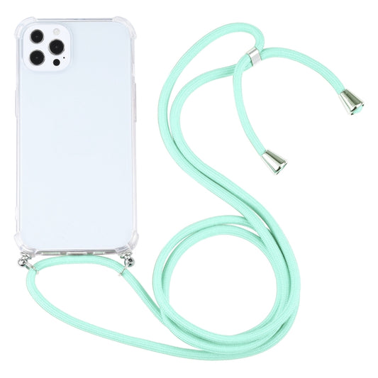 For iPhone 13 Pro Max Four-corner Shockproof Transparent TPU Protective Case with Lanyard (Mint Green) - iPhone 13 Pro Max Cases by buy2fix | Online Shopping UK | buy2fix