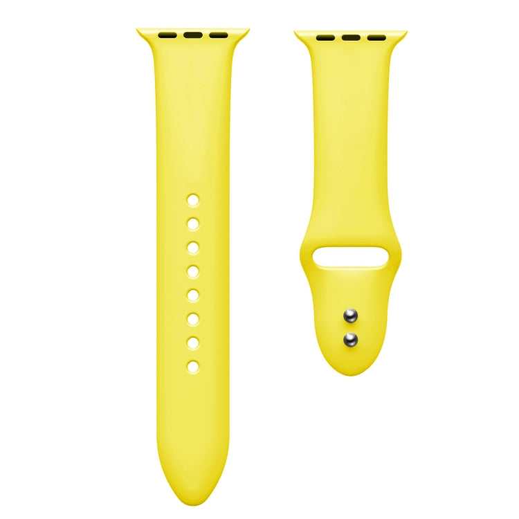 Double Nail Silicone Strap Watch Band For Apple Watch Ultra 49mm&Watch Ultra 2 49mm / Series 9&8&7 45mm / SE 3&SE 2&6&SE&5&4 44mm / 3&2&1 42mm(Yellow) - Watch Bands by buy2fix | Online Shopping UK | buy2fix