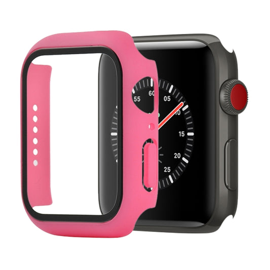 Shockproof PC+Tempered Glass Protective Case with Packed Carton For Apple Watch Series 3 & 2 & 1 38mm(Rose Red) - Watch Cases by buy2fix | Online Shopping UK | buy2fix