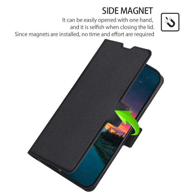 For iPhone 13 Pro Ultra-thin Voltage Side Buckle PU + TPU Horizontal Flip Leather Case with Holder & Card Slot (Black) - iPhone 13 Pro Cases by buy2fix | Online Shopping UK | buy2fix