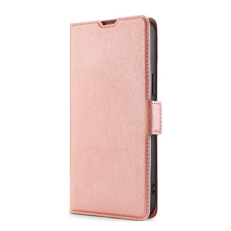 For iPhone 13 Pro Ultra-thin Voltage Side Buckle PU + TPU Horizontal Flip Leather Case with Holder & Card Slot (Rose Gold) - iPhone 13 Pro Cases by buy2fix | Online Shopping UK | buy2fix