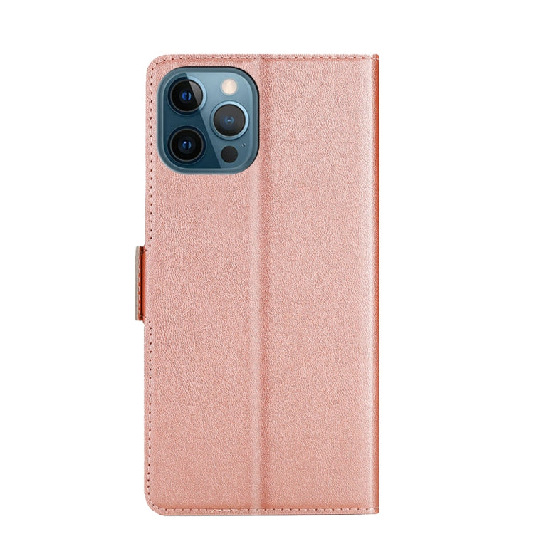 For iPhone 13 Pro Ultra-thin Voltage Side Buckle PU + TPU Horizontal Flip Leather Case with Holder & Card Slot (Rose Gold) - iPhone 13 Pro Cases by buy2fix | Online Shopping UK | buy2fix