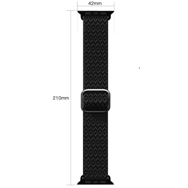 Adjustable Rhombic Texture Elastic Watch Band For Apple Watch Ultra 49mm&Watch Ultra 2 49mm / Series 9&8&7 45mm / SE 3&SE 2&6&SE&5&4 44mm / 3&2&1 42mm(Black) - Watch Bands by buy2fix | Online Shopping UK | buy2fix