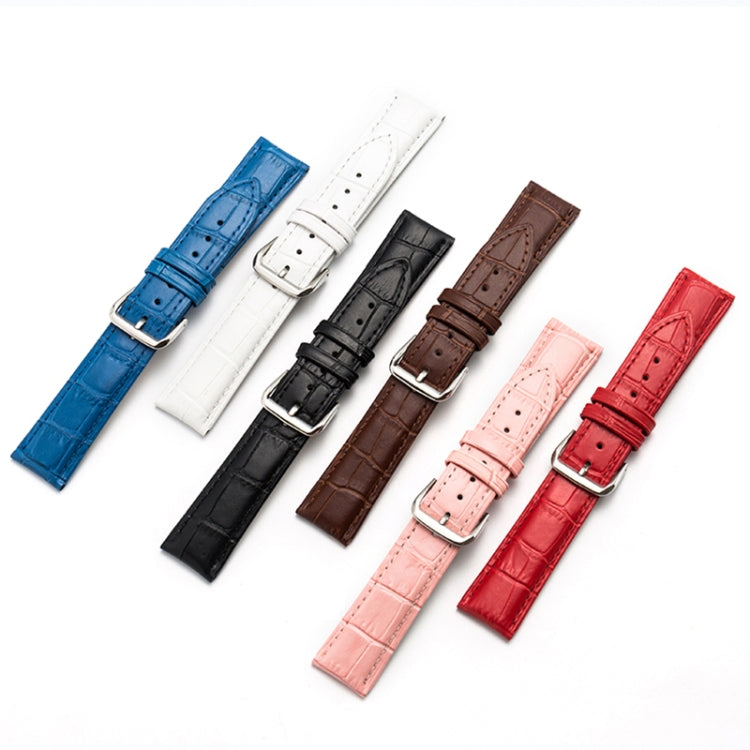 22mm Two-layer Cowhide Leather Bamboo Joint Texture Watch Band(Red) - Watch Bands by buy2fix | Online Shopping UK | buy2fix