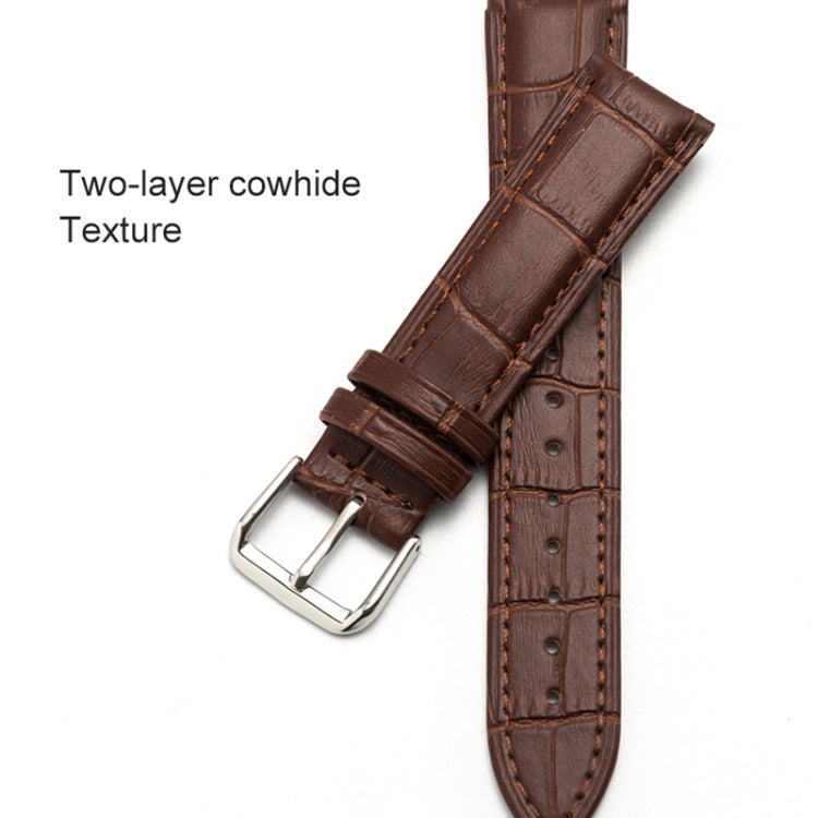 22mm Two-layer Cowhide Leather Bamboo Joint Texture Watch Band(Black) - Watch Bands by buy2fix | Online Shopping UK | buy2fix
