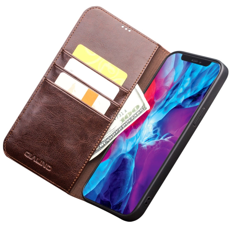 For iPhone 13 Pro Max QIALINO Horizontal Flip Leather Case with Holder & Card Slots & Wallet (Brown) - iPhone 13 Pro Max Cases by QIALINO | Online Shopping UK | buy2fix