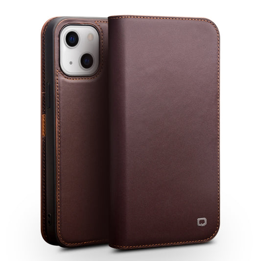 For iPhone 13 QIALINO Business Horizontal Flip Leather Case with Holder & Card Slots & Wallet(Brown) - iPhone 13 Cases by QIALINO | Online Shopping UK | buy2fix