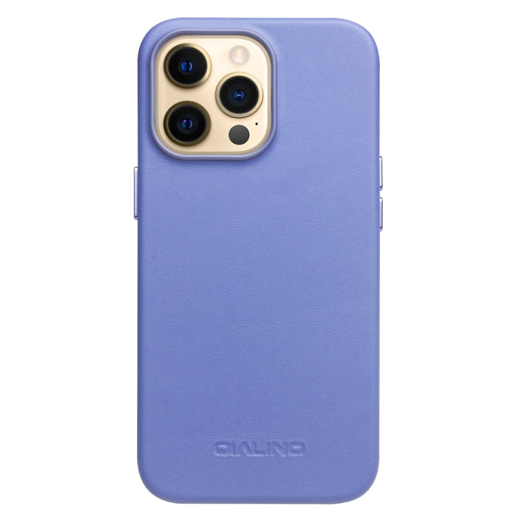 For iPhone 13 Pro Max QIALINO Nappa Cowhide MagSafe Magnetic Protective Case (Blue) - iPhone 13 Pro Max Cases by QIALINO | Online Shopping UK | buy2fix