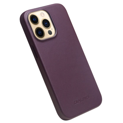 For iPhone 13 Pro Max QIALINO Nappa Cowhide MagSafe Magnetic Protective Case (Purple Crystal) - iPhone 13 Pro Max Cases by QIALINO | Online Shopping UK | buy2fix