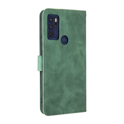 For Motorola Moto G60S Solid Color Skin Feel Magnetic Buckle Horizontal Flip PU Leather Case with Holder & Card Slots & Wallet(Green) - Motorola Cases by buy2fix | Online Shopping UK | buy2fix