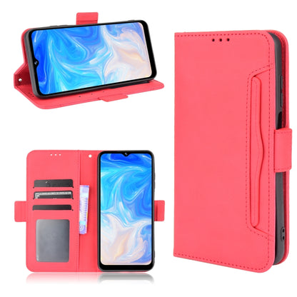 For Doogee N40 Pro Skin Feel Calf Pattern Horizontal Flip Leather Case with Holder & Card Slots & Photo Frame(Red) - More Brand by buy2fix | Online Shopping UK | buy2fix