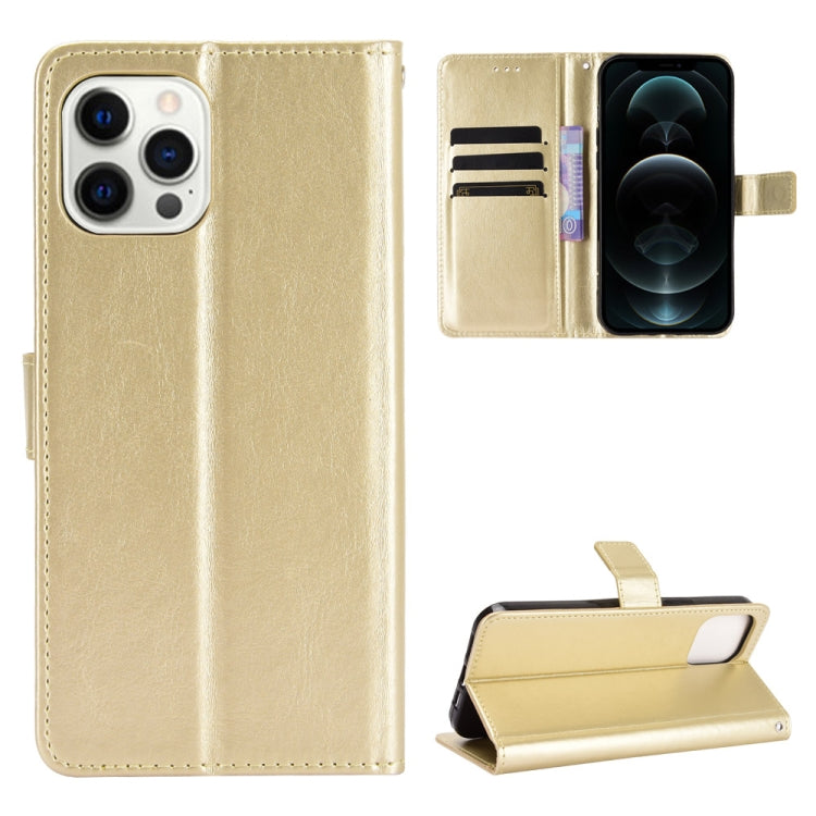 For iPhone 13 Pro Max Crazy Horse Texture Horizontal Flip Leather Case with Holder & Card Slots & Lanyard (Gold) - iPhone 13 Pro Max Cases by buy2fix | Online Shopping UK | buy2fix